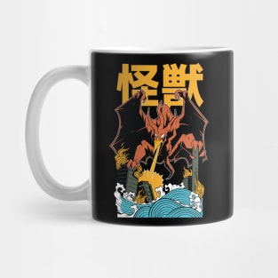 Awesome Kaiju Flying Monster Destroy City Japanese Style Mug